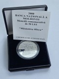 D2 MOLDOVA 50 lei 2000 /Manastirea HANCU / argint .925 ,16.5 g / tiraj 1000 buc / in caseta originala ,certificat /proof