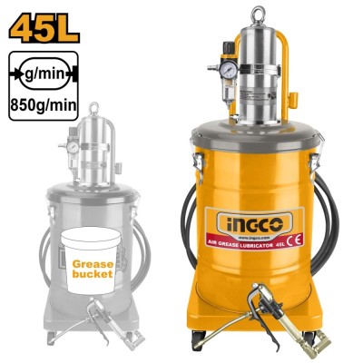 Pompa de gresat Gresor Pneumatic 45L, 6-8bar, Ingco AGL02451 foto