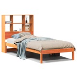 Cumpara ieftin Pat biblioteca fara saltea maro ceruit 75x190 cm lemn masiv pin