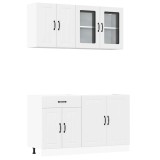 Cumpara ieftin Set dulap de bucatarie din 4 piese &bdquo;Lucca&rdquo; Lemn prelucrat alb