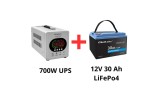 Qltec Sistem de alimentare ne&icirc;ntreruptibilă pentru pompe de circulație 720W + pachet de acumulatori LiFePo4 de 30Ah