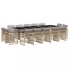 Set mobilier gradina cu perne, 15 piese, bej combinat poliratan