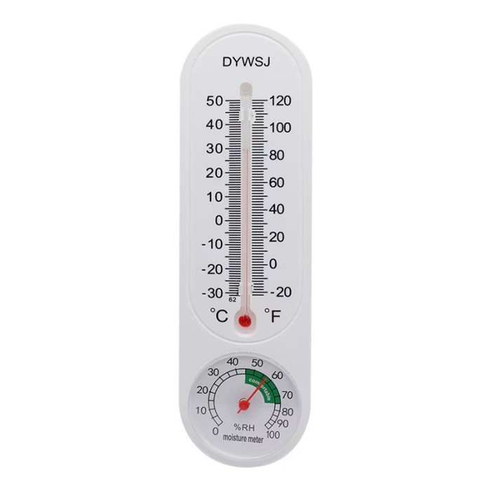 Termometru si higrometru 2-in-1 precizie ridicata, alb, 23x6.5x1.5cm