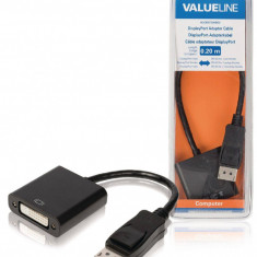 Cablu adaptor DisplayPort la DVI-D 24+1 mama 0.2m Valueline