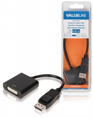 Cablu adaptor DisplayPort la DVI-D 24+1 mama 0.2m Valueline foto