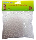 Cumpara ieftin Mini bile albe din polistiren pentru activitati crafts,5mm