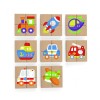 Blocuri Magnetice Lemn Viga, Mijloace Transport, 32 Piese, Joc Educativ Montessori 18 luni+