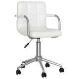 Cumpara ieftin Scaun de birou rotativ, alb, piele ecologica