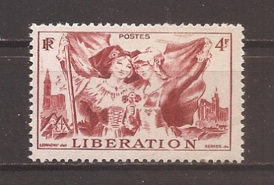 Franta 1945 - &amp;Icirc;n memoria eliberării lui Elsass, MNH foto