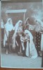 Fotografie tip carte postala, patru prietene in costume traditionale, perioada interbelica
