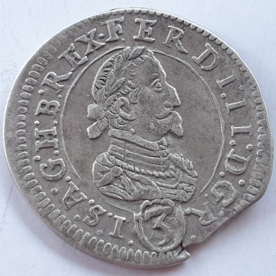 Austria 3 kreuzer 1624 Graz argint Ferdinand ll foto