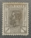 Rom&acirc;nia Lp 54 Spic de gr&acirc;u fără filigran 1 Ban negru nestampilat