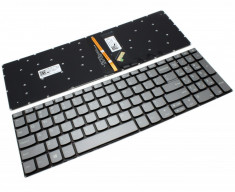 Tastatura laptop Lenovo 320-17ISK fara rama cu taste gri si iluminare foto