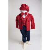 Cumpara ieftin Costum botez catifea bordo- DPH310