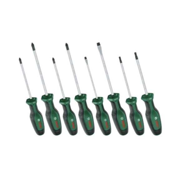 BOSCH Set de 8 surubelnite cu profil PH1, PH2, PZ1, PZ2, SL4, SL6.5, TX20, TX25