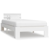 Cumpara ieftin Cadru de pat, alb, 90 x 200 cm, lemn masiv de pin