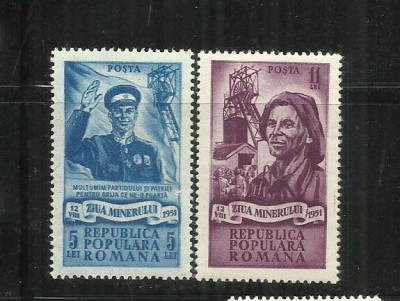 ROMANIA 1951 - ZIUA MINERULUI, MNH - LP 285 foto