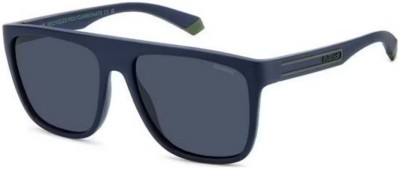 Ochelari de Soare POLAROID Unisex PLD 2161/S FLL C3 56, Matt Blue ECO foto