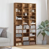 vidaXL Dulap CD-uri Lemn Vechi 101x23x177.5 cm Maro | Biblioteca Living Birou | Lemn Prelucrat | 30 Compartimente