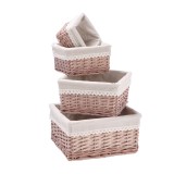Cumpara ieftin Set 4 cosuri depozitare lemn rachita natur 15 x 15 x 9,5 cm, 20 x 20 x 12 cm, 25,5 x 25,5 x 13 cm, 30 x 30 x 15 cm