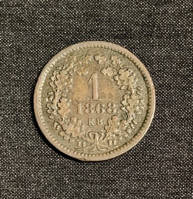 Moneda 1 kreuzer 1868 Ungaria foto