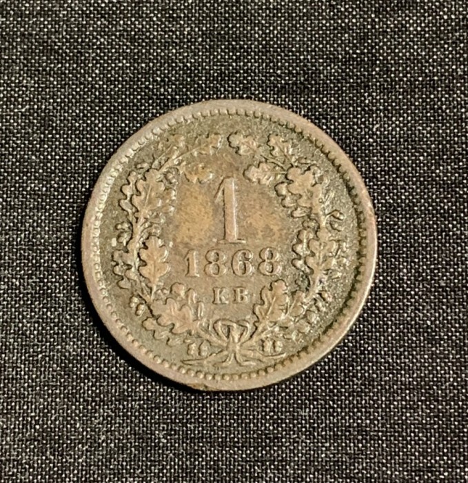 Moneda 1 kreuzer 1868 Ungaria