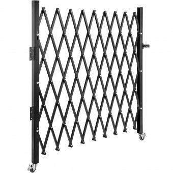 Poarta pliabila acordeon, Vivatechnix Otel, Negru, 2 x roti, Latime extinsa 2159 mm, Inaltime 2413 mm foto