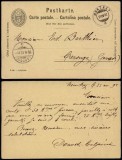 Switzerland 1892 Old postcard postal stationery Monthey to Carouge DB.128