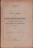 1148SPN Viața și opera lui Daniel (Dimitrie) Philippide, cartea sa despre păm&acirc;ntul rom&acirc;nesc de N Bănescu, 1924, cu dedicația olografă a autorului