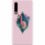 Husa silicon pentru Huawei P30, Flamingo With Sunglass