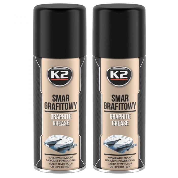 Pachet 2 x Spray K2 vaselina grafitata 400 ml