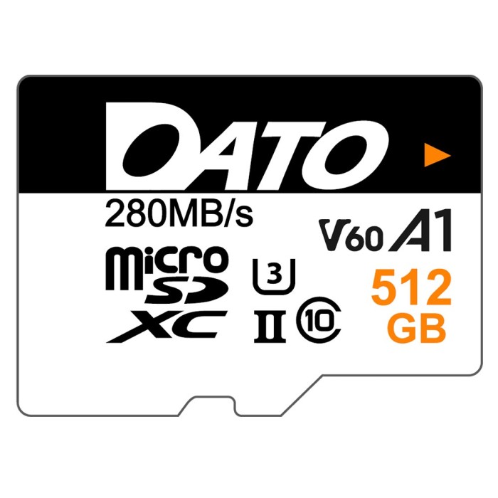 Dato - Memory Card Lightening (DTTF512GU3A1V60U2A) - Micro SDXC UHS-II, 512GB, U3, A1, V60, Read 280MB/s - White