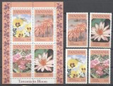 Tanzania 1986 Flowers, set+perf.sheet, MNH AJ.080, Nestampilat