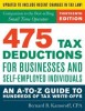 475 Tax Deductions for Businesses and Self-Employed Individuals: An A-To-Z Guide to Hundreds of Tax Write-Offs