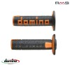 Set Mansoane Moto Cross Enduro Domino Negru/Portocaliu 120mm Cauciuc Termoplastic Made in Italy ATV Scutere