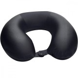 Perna Calatorie, Umplutura Bile de Polistiren, 27x25 cm, Negru