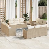 VidaXL Set canapele de grădină cu perne, 12 piese, bej, poliratan 3251105