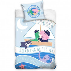 Set lenjerie pat copii Peppa Pig Dreaming of the Sea 100x135 + 40x60 SunCity foto