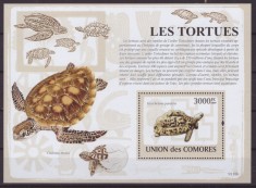 COMORES-Fauna-Testoase-bloc cu timbru nestampilat