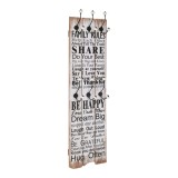VidaXL Cuier de perete cu 6 c&acirc;rlige, 120 x 40 cm, FAMILY RULES