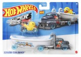 Set camion cu masina sport Hot Wheels Scrubba Dub Driver, 3+ ani