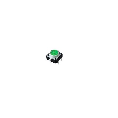 Buton switch tactil LED verde, fără reținere, 12V foto