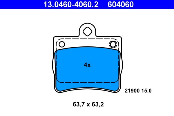ATE 13.0460-4060.2 set placute frana,frana disc