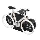 Cumpara ieftin Ceas retro BRAGUS&reg;, in forma de bicicleta, analogic, design classic, intoarcere automata, din metal, Alb