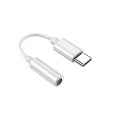 Cablu adaptor audio tip C la Jack 3.5 mm, 11 cm, alb