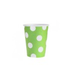 Set 6 pahare petrecere din carton cu buline 260 ml-Culoare Verde, Godan