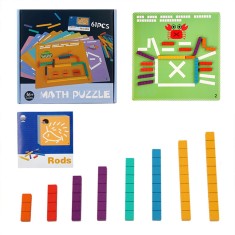Jucărie educativă din lemn, puzzle abac, aritmetică