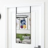 Oglinda Usa Neagra 40x80 cm vidaXL Sticla Aluminiu Decorativa Baie Dormitor Hol Agatare Usoara