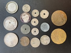 Mini colectie monede si fise romanesti inscriptionate