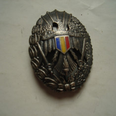 Insigna Academia Militara, modelul dupa 1990, inseriata, stare foarte buna